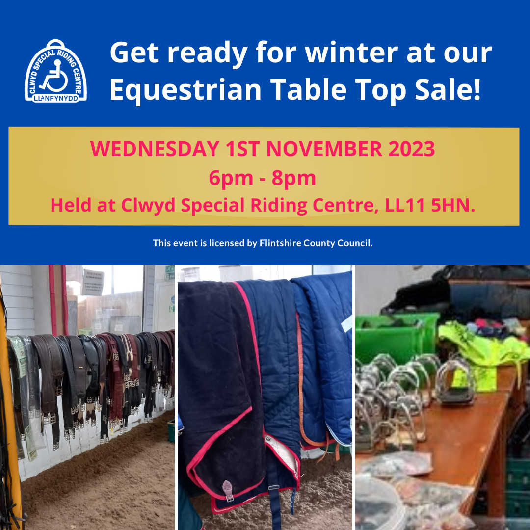 NEW DATE & TIME! Equestrian Table Top Sale - Wednesday 1st November 2023